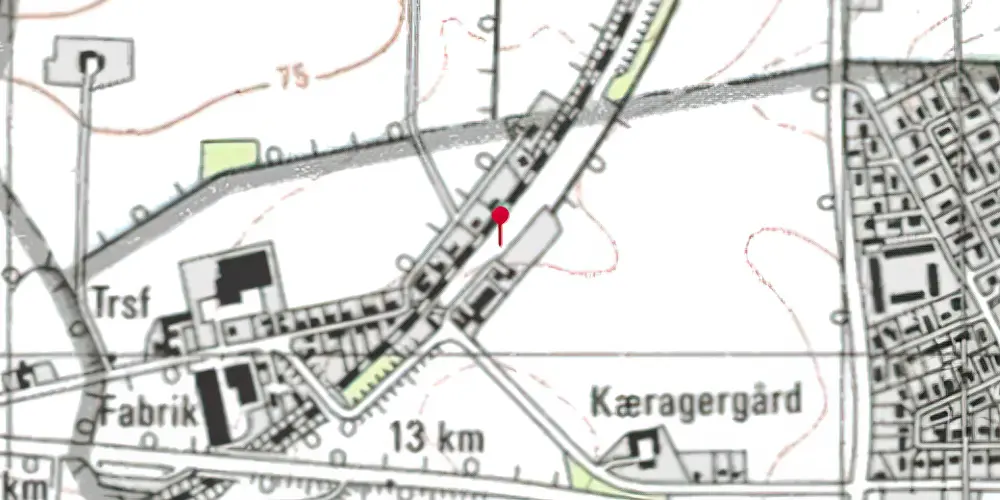 Historisk kort over Daugård Station Historisk kort over Daugård Station