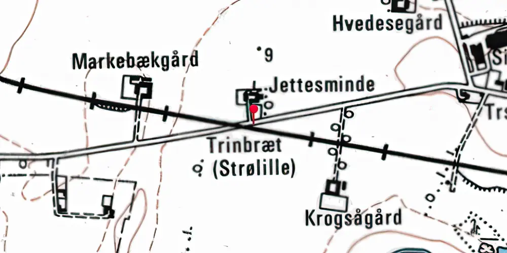 Historisk kort over Strølille Trinbræt Historisk kort over Strølille Trinbræt