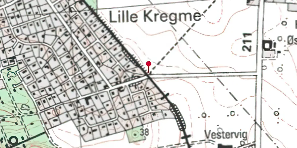 Historisk kort over Kregme Kirkesti Trinbræt Historisk kort over Kregme Kirkesti Trinbræt