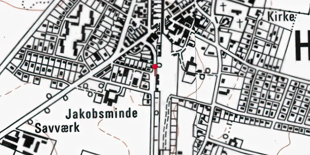 Historisk kort over Hedensted Station [1920-1974]