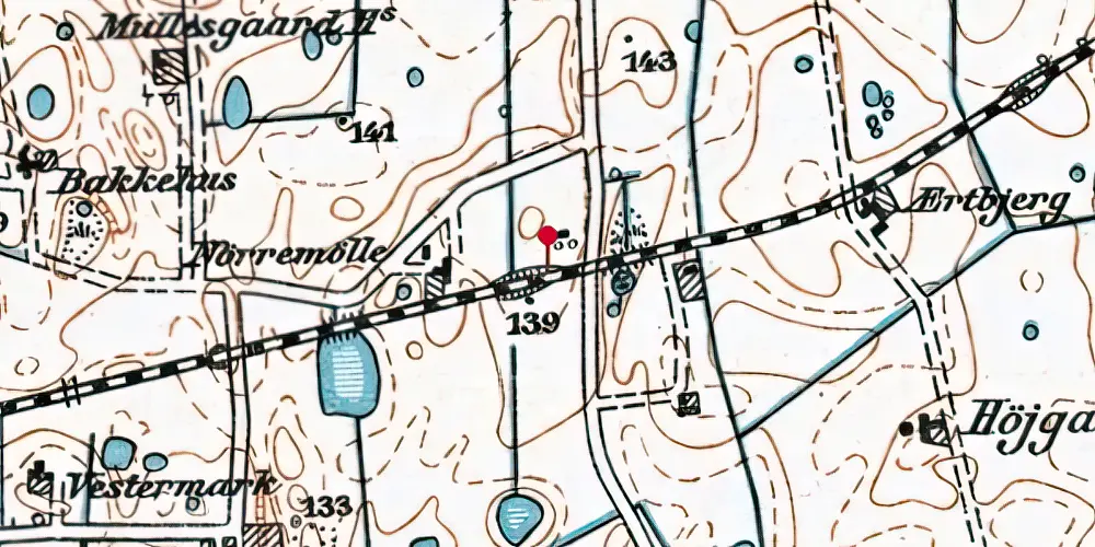 Historisk kort over Lomborg Trinbræt