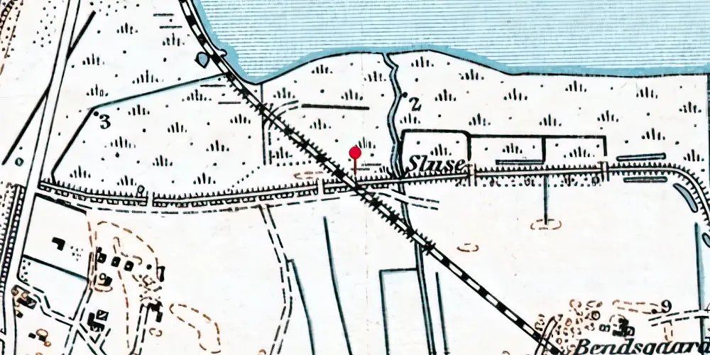 Historisk kort over Langerhuse Trinbræt