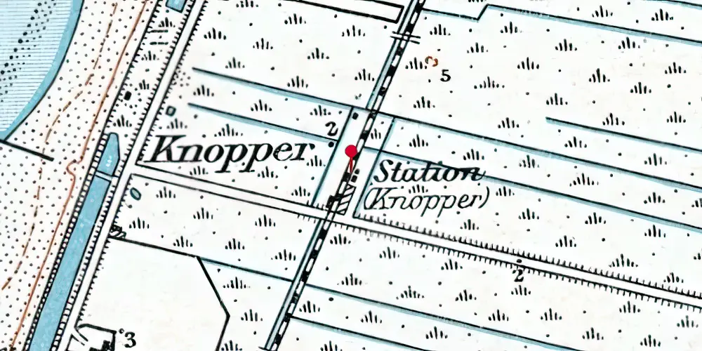 Historisk kort over Knopper Station