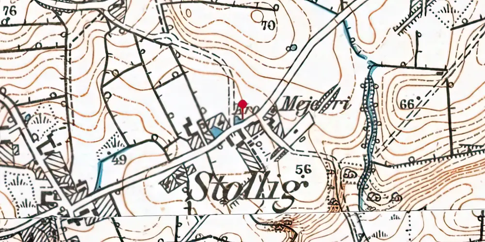 Historisk kort over Stollig Stationskro