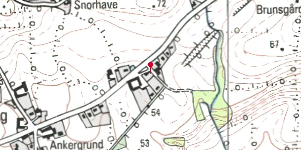 Historisk kort over Stollig Stationskro