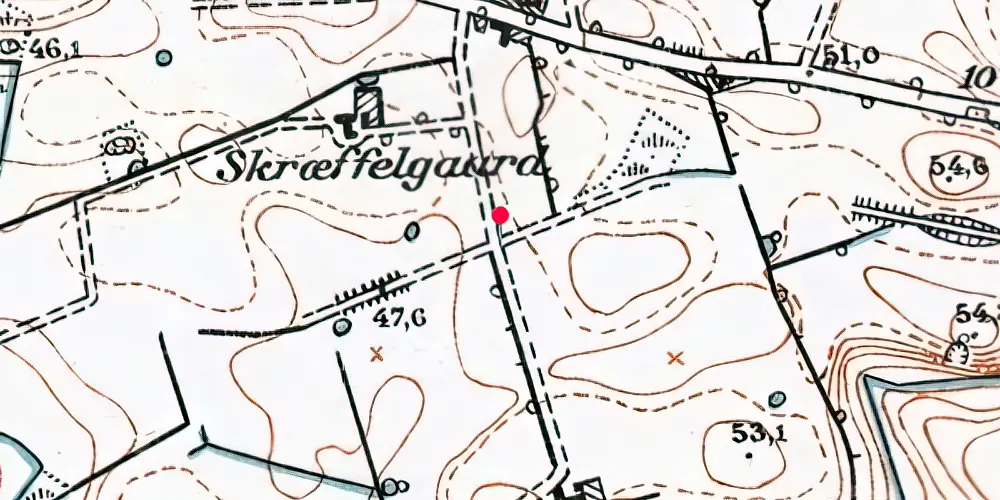 Historisk kort over Nørballe Trinbræt