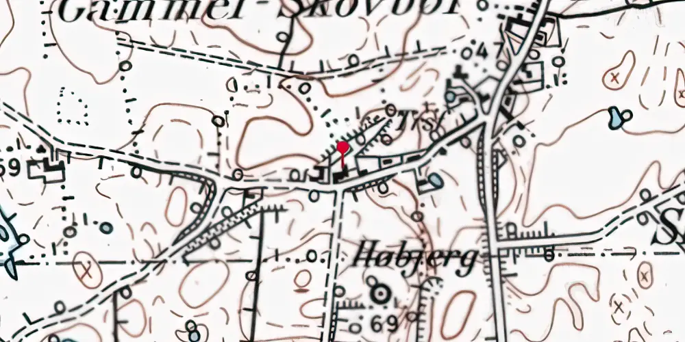 Historisk kort over Skovbøl Stationskro