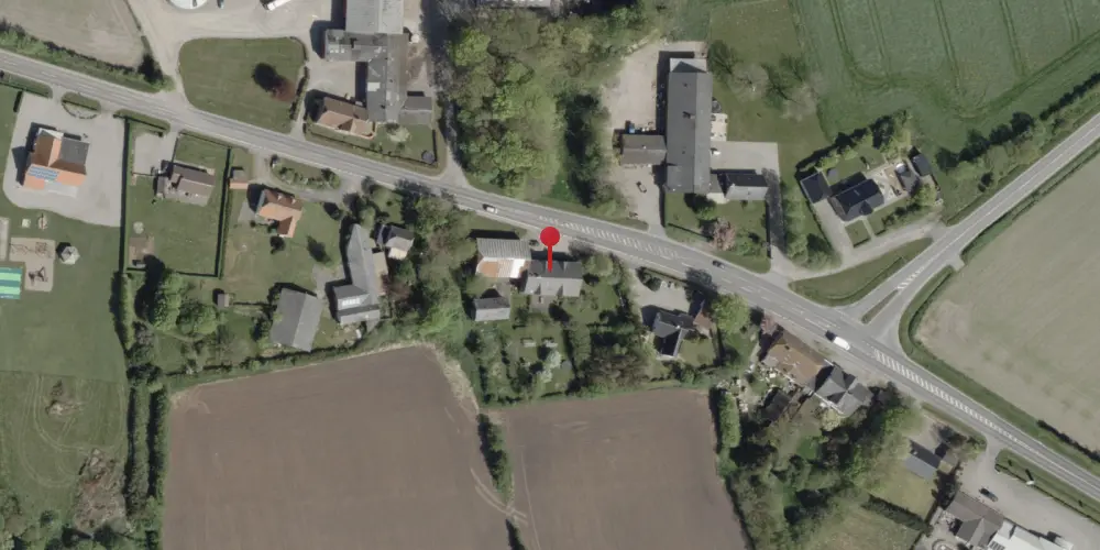 Historisk kort over Alslev Kro (Smalspor) Holdeplads