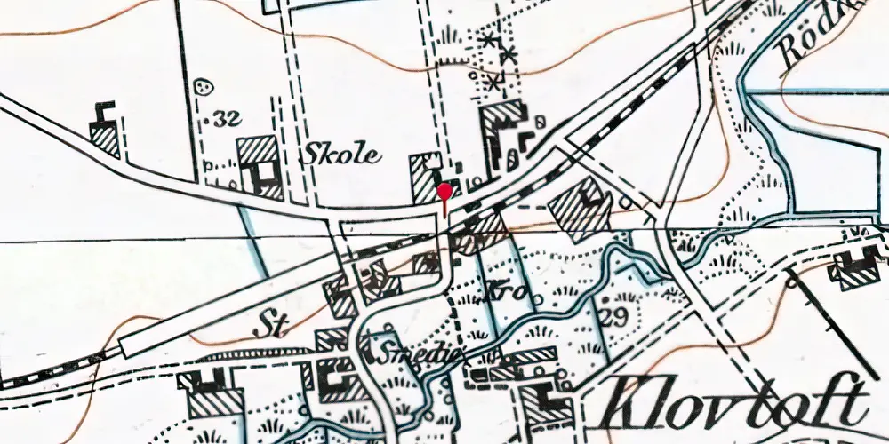 Historisk kort over Klovtoft (Smalspor) Stationskro Historisk kort over Klovtoft (Smalspor) Stationskro