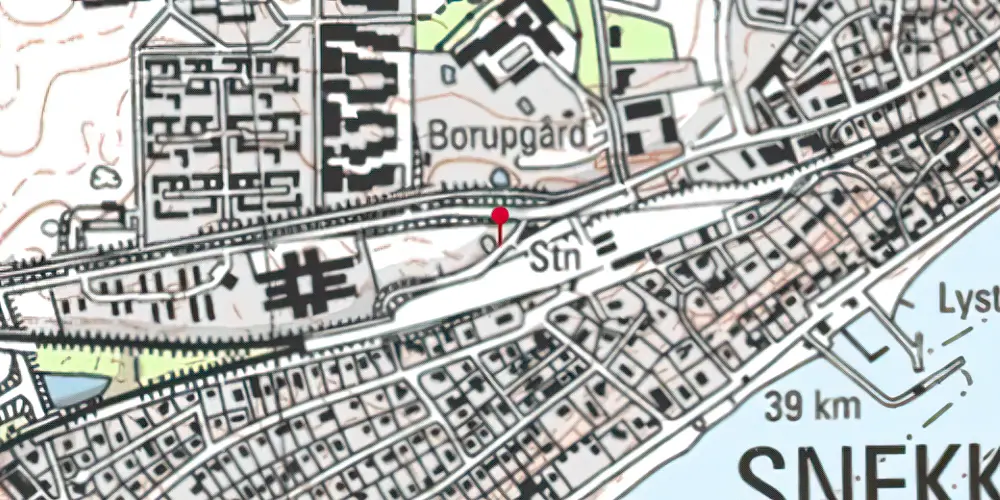 Historisk kort over Snekkersten Station