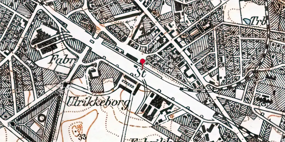 Historisk kort over Lyngby Station