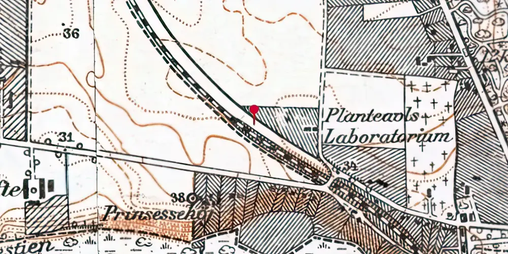 Historisk kort over Sorgenfri S-togstrinbræt Historisk kort over Sorgenfri S-togstrinbræt
