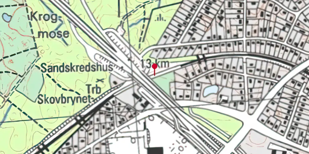 Historisk kort over Skovbrynet S-togstrinbræt