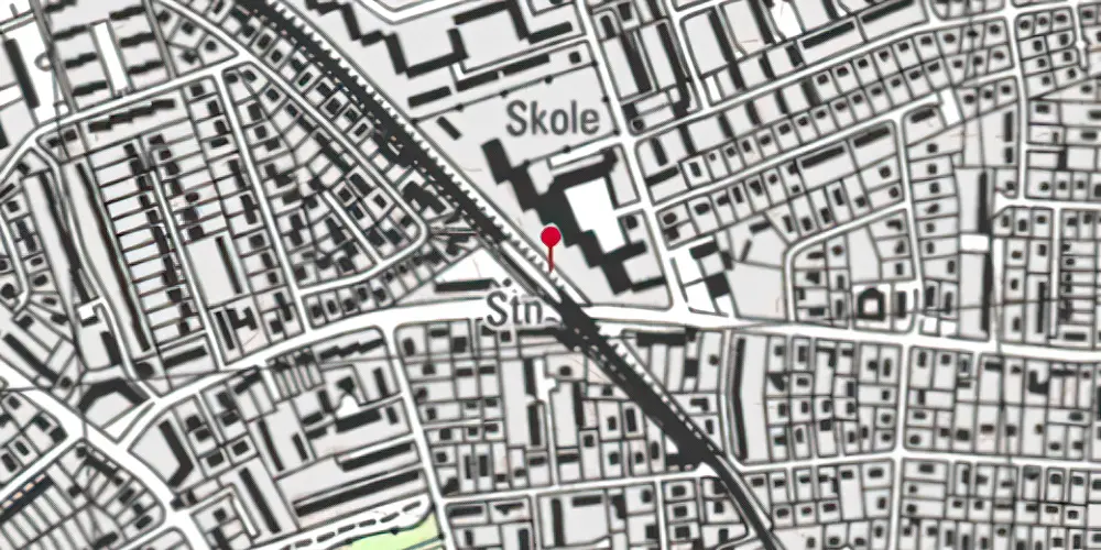 Historisk kort over Stengården S-togstrinbræt