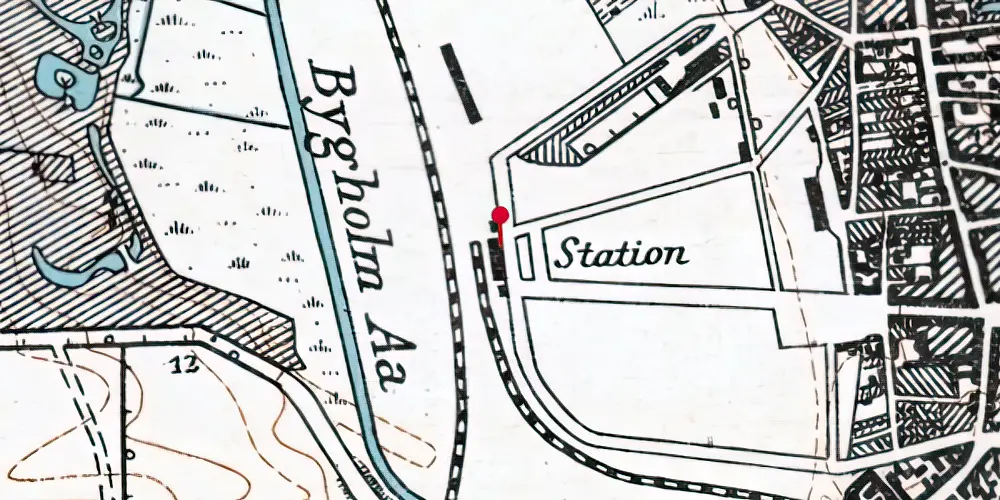 Historisk kort over Horsens Station