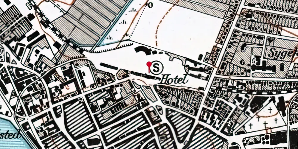 Historisk kort over Nakskov Station [1874-1925]