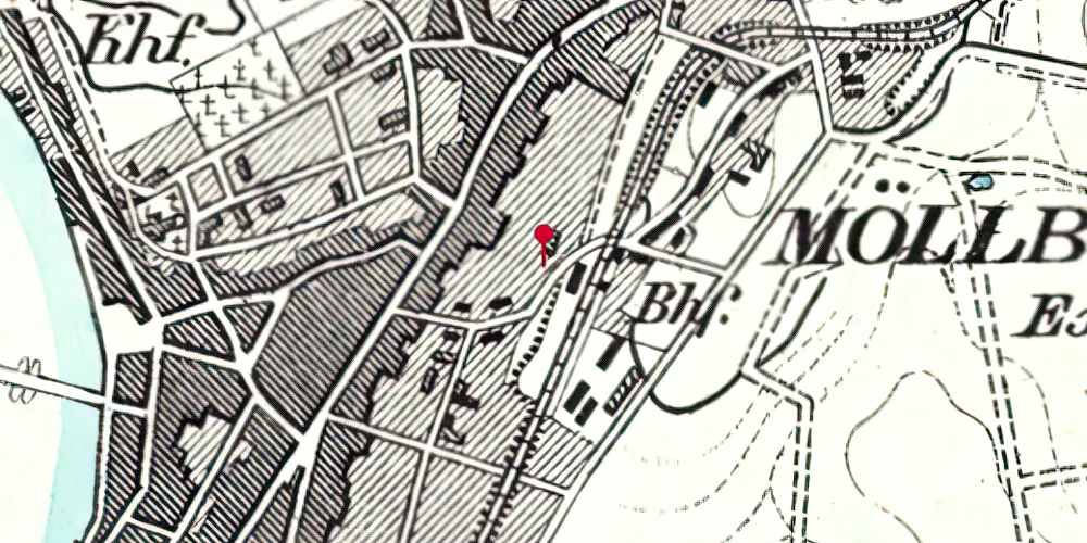 Historisk kort over Sønderborg By Amtsbanegård [1898-1914]