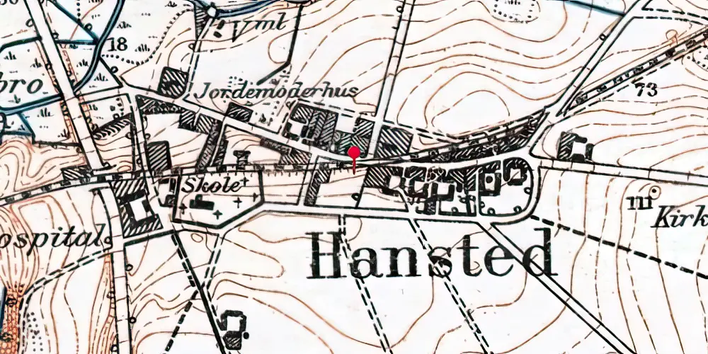 Historisk kort over Hansted Trinbræt Historisk kort over Hansted Trinbræt