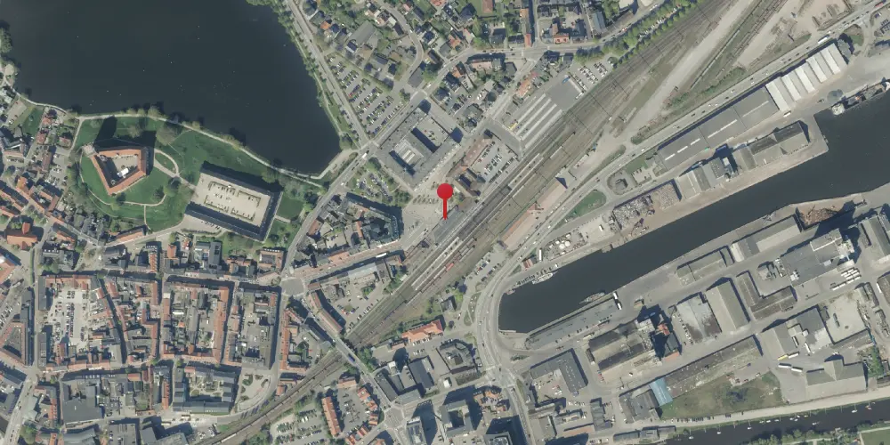 Historisk kort over Kolding Banegård [1866-1884]