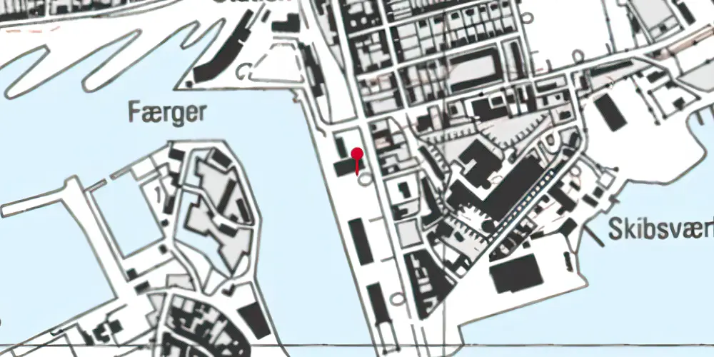 Historisk kort over Korsør Station [1856-1907]