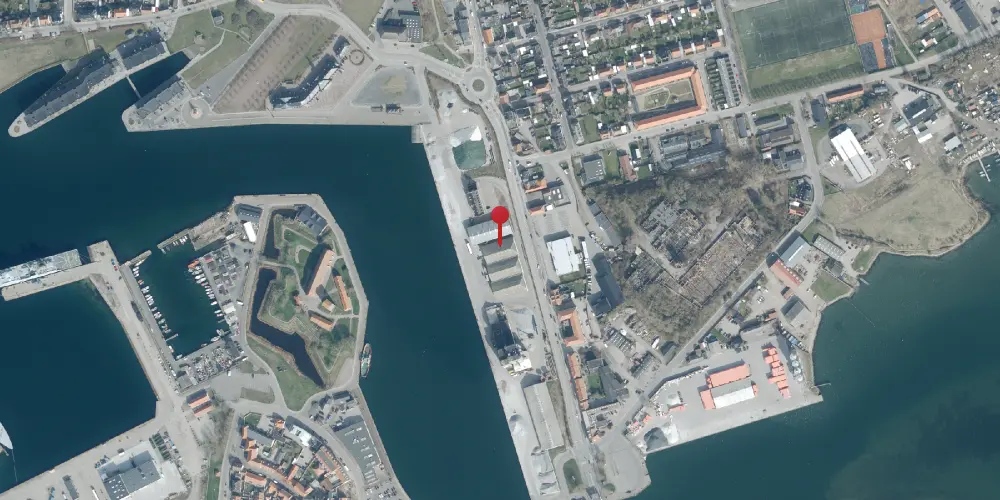 Historisk kort over Korsør Station [1856-1907]