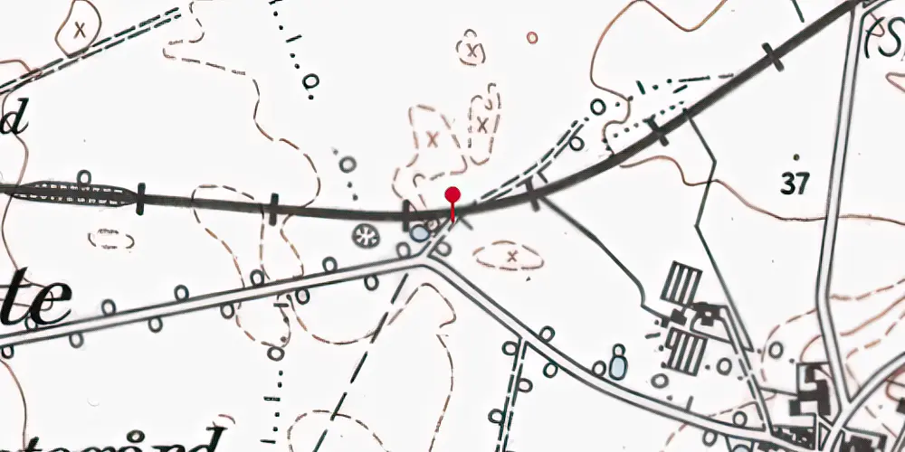 Historisk kort over Skibstrup Station [1906-1915]