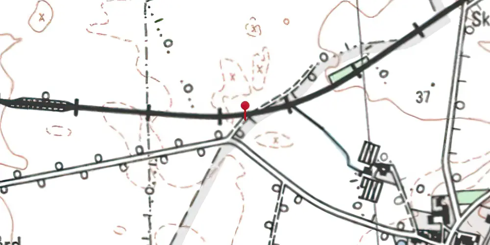 Historisk kort over Skibstrup Station [1906-1915]