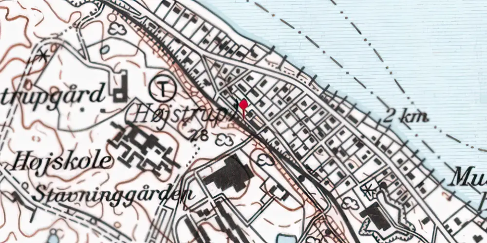 Historisk kort over Højstrup Trinbræt [1906-1991]