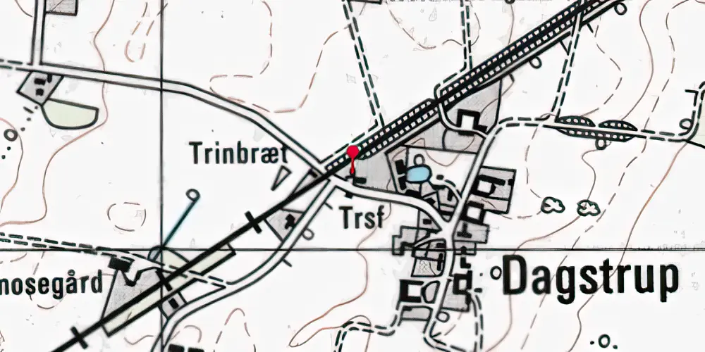 Historisk kort over Dagstrup Trinbræt Historisk kort over Dagstrup Trinbræt