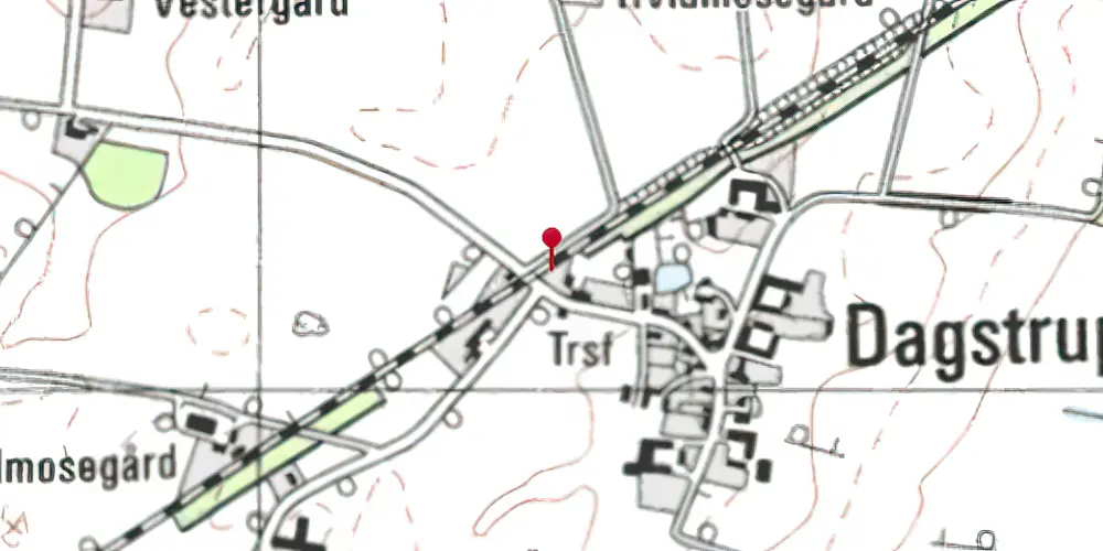 Historisk kort over Dagstrup Trinbræt Historisk kort over Dagstrup Trinbræt
