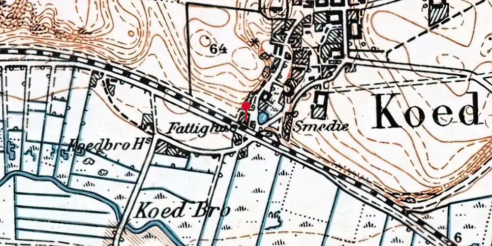 Historisk kort over Koed Trinbræt