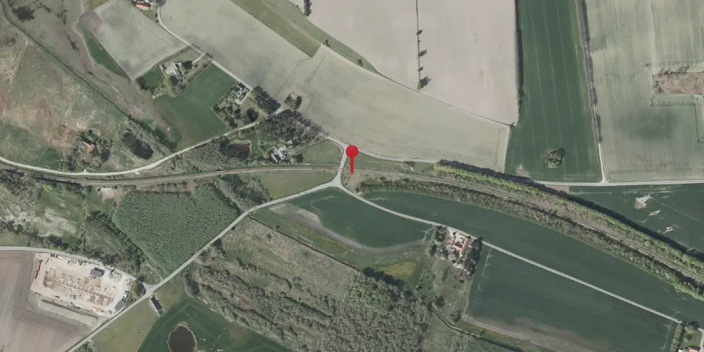 Historisk kort over Nødager Trinbræt med Sidespor