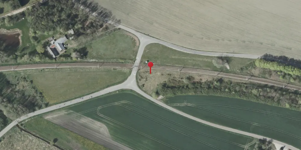 Historisk kort over Nødager Trinbræt med Sidespor