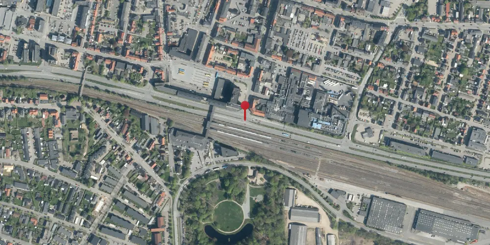 Historisk kort over Herning Banegård [1906-1979]