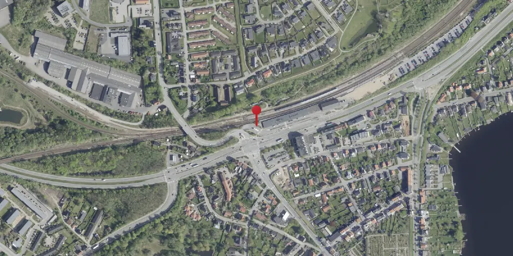 Historisk kort over Skanderborg Station [1868-1983]