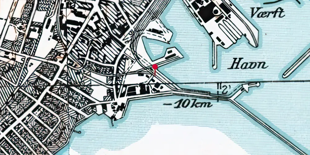 Historisk kort over Frederikshavn Havnestation [1960-1977]