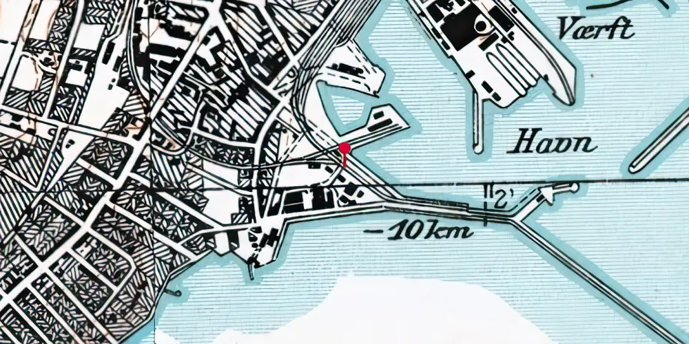 Historisk kort over Frederikshavn Havnestation [1977-1994]