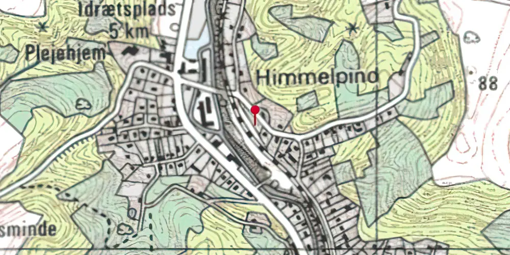 Historisk kort over Grejsdal Privatbanestation [1894-1914]