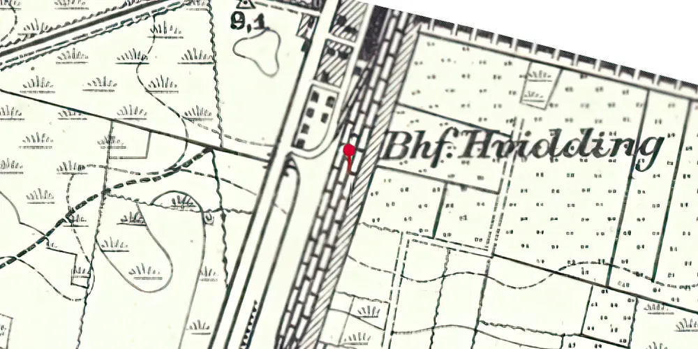 Historisk kort over Hviding Trinbræt