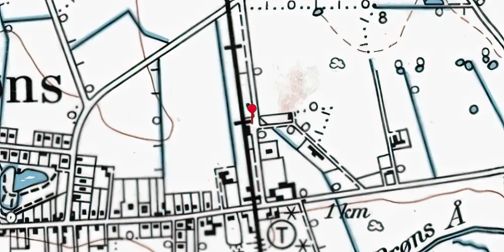 Historisk kort over Brøns Station [1887-1967]