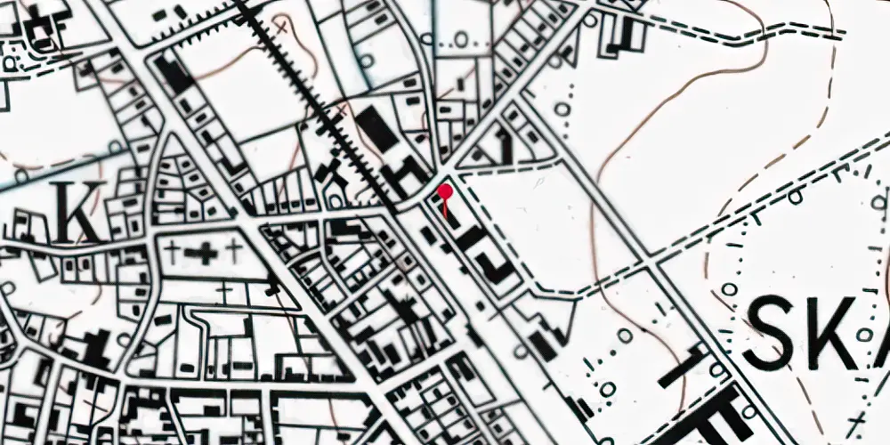 Historisk kort over Skærbæk Amtsbanegård