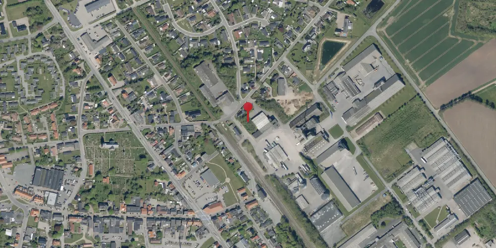 Historisk kort over Skærbæk Amtsbanegård