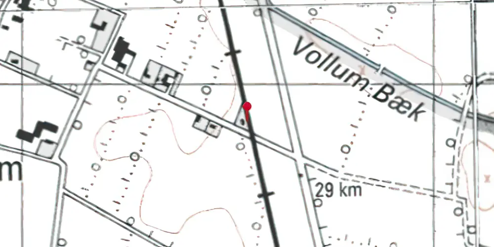 Historisk kort over Vollum Billetsalgssted [1900-1957]