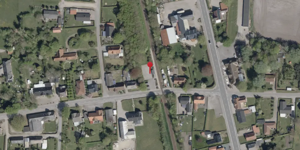 Historisk kort over Døstrup (Sønderjylland) Trinbræt