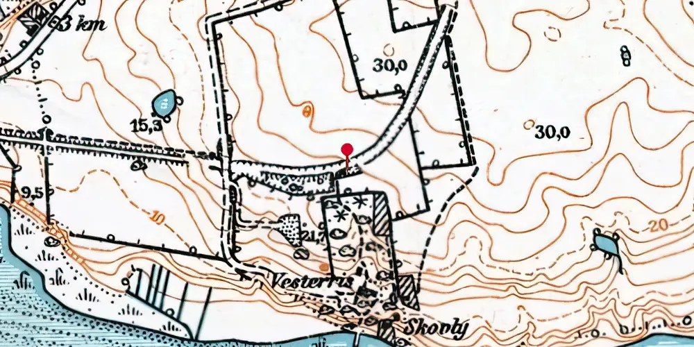 Historisk kort over Vesterris Trinbræt