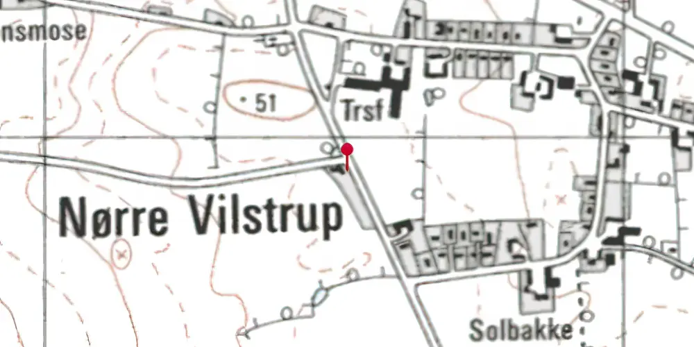 Historisk kort over Nørre Vilstrup Station