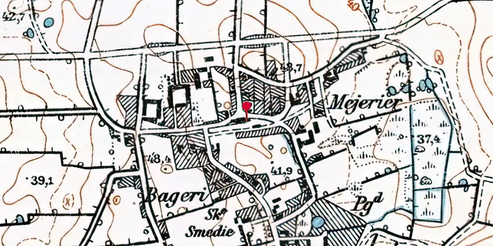 Historisk kort over Sønder Vilstrup Station