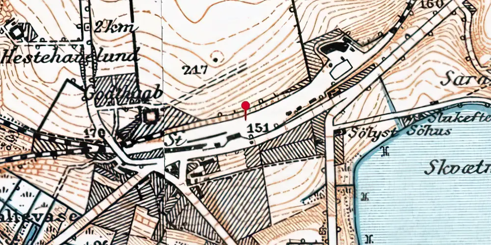 Historisk kort over Skanderborg Station Historisk kort over Skanderborg Station