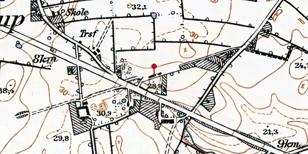 Historisk kort over Kelstrup Bad Station Historisk kort over Kelstrup Bad Station