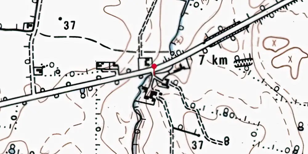 Historisk kort over Olufskær Trinbræt med Sidespor